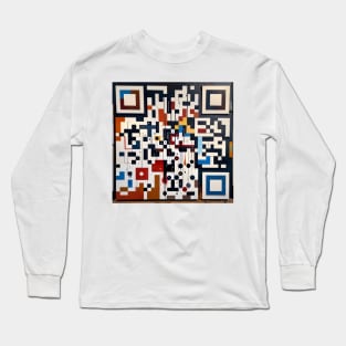 RickRoll QR Code Splatter Painting Long Sleeve T-Shirt